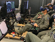 pilots training with virtual reality headsets
