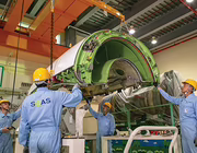 employees working on engine 